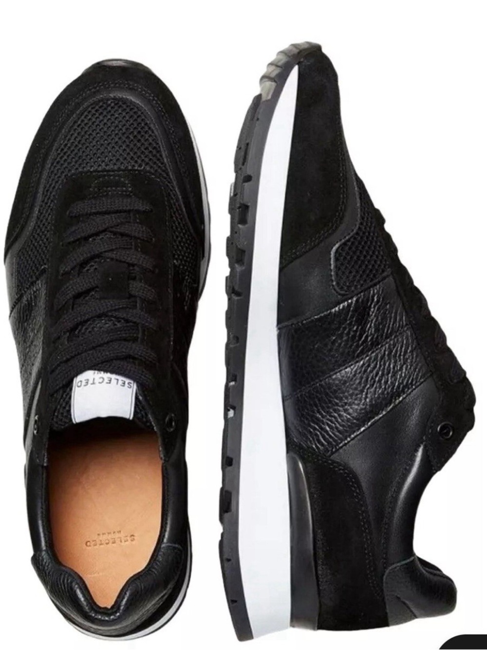 Selected Homme Running Sneakers Shoes Frank Mix Runner Size 7.0 Black